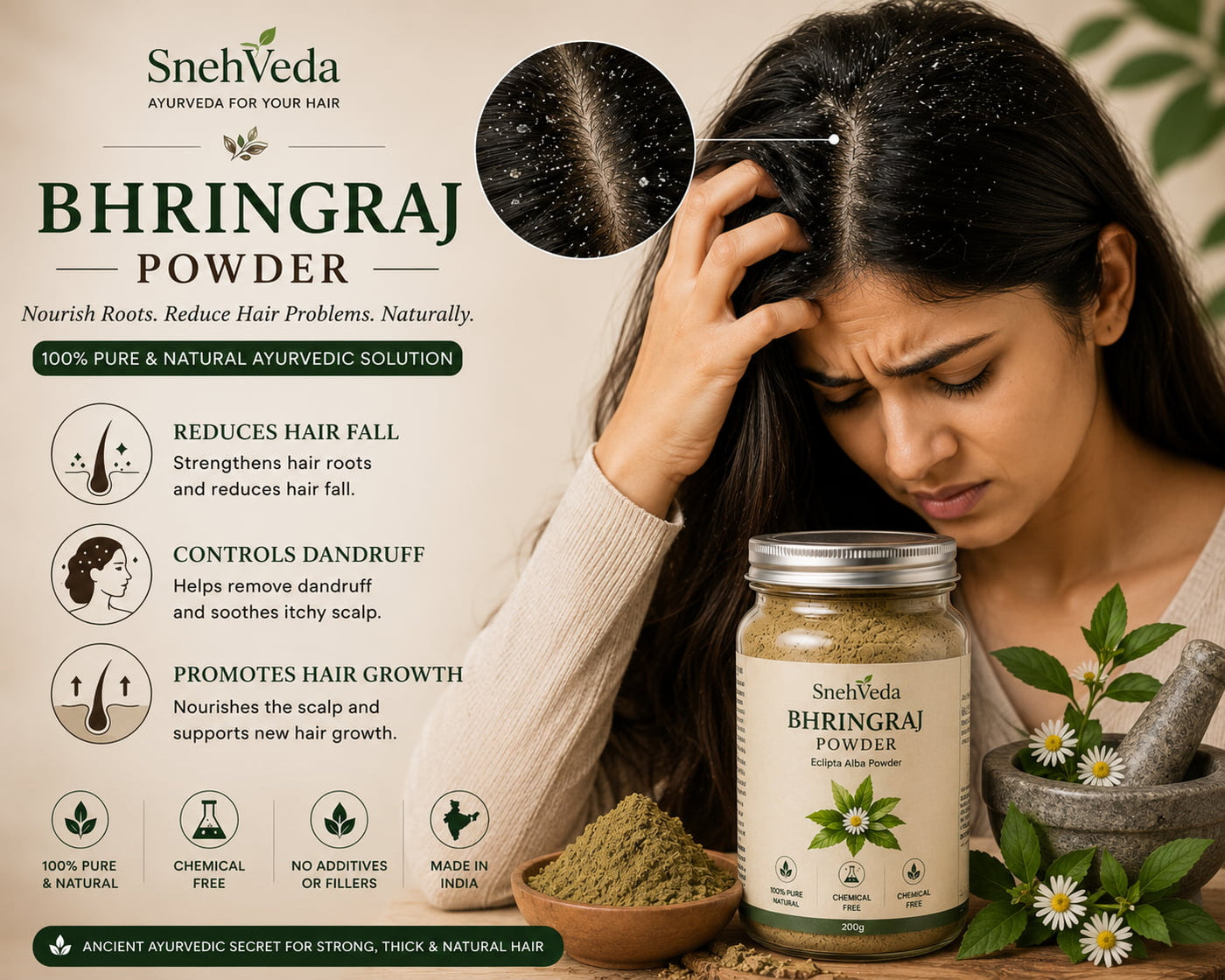 Pure Ayurvedic Power — SnehVeda Bhringraj Hair Care Benefits